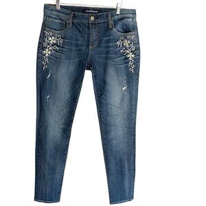 Driftwood Kelly Floral Embroidered Skinny Jeans 31